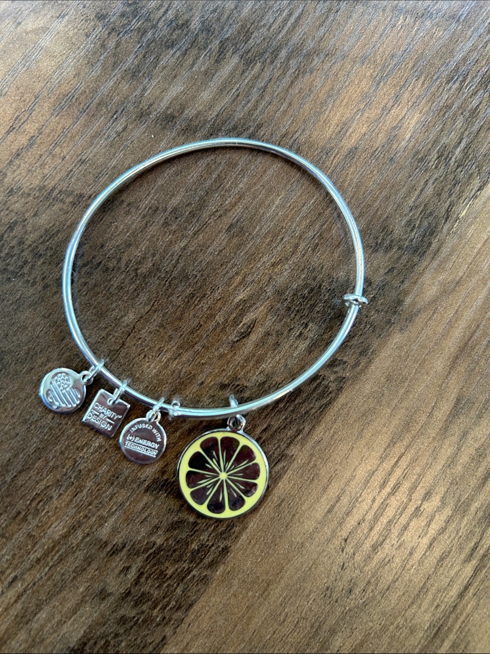 Alex and Ani Zest For Life Citrus Slice Charm Bangle